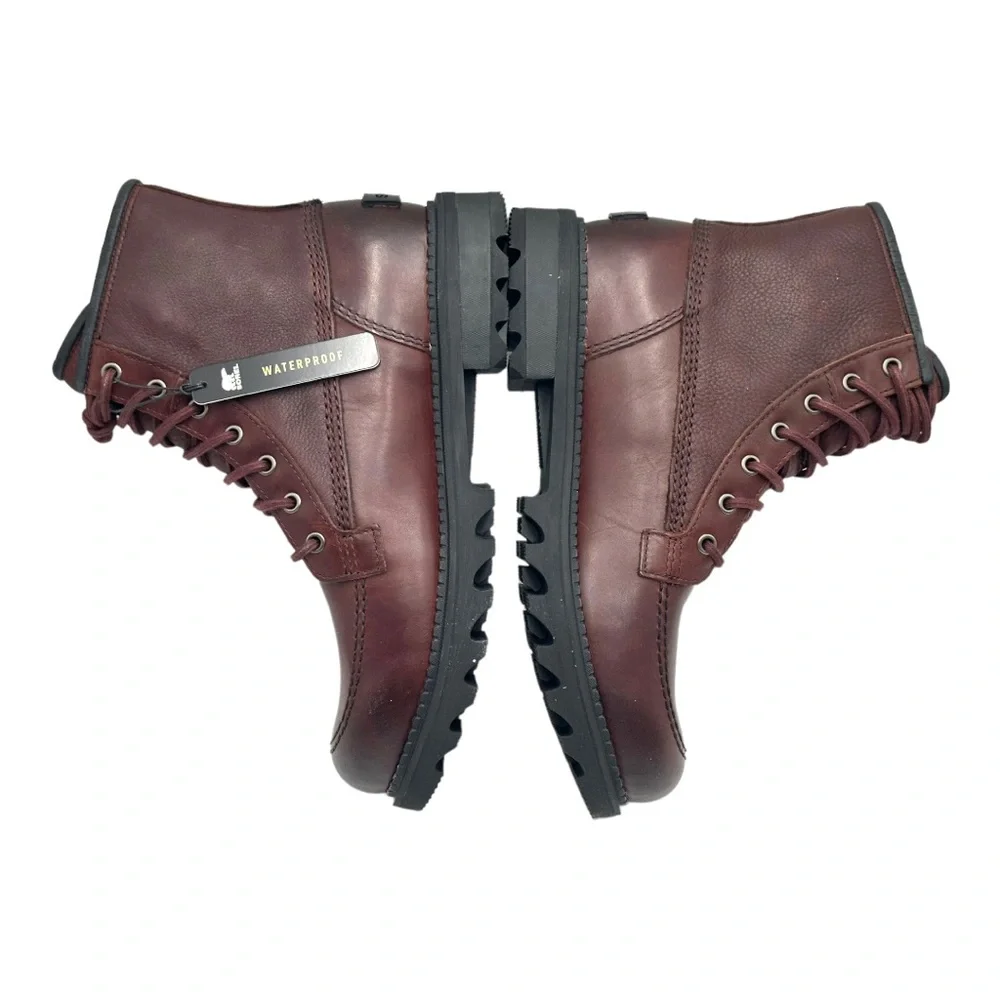 Sorel Mad Brick Six Chukka Waterproof Leather Rain Boots Redwood NIB Mens